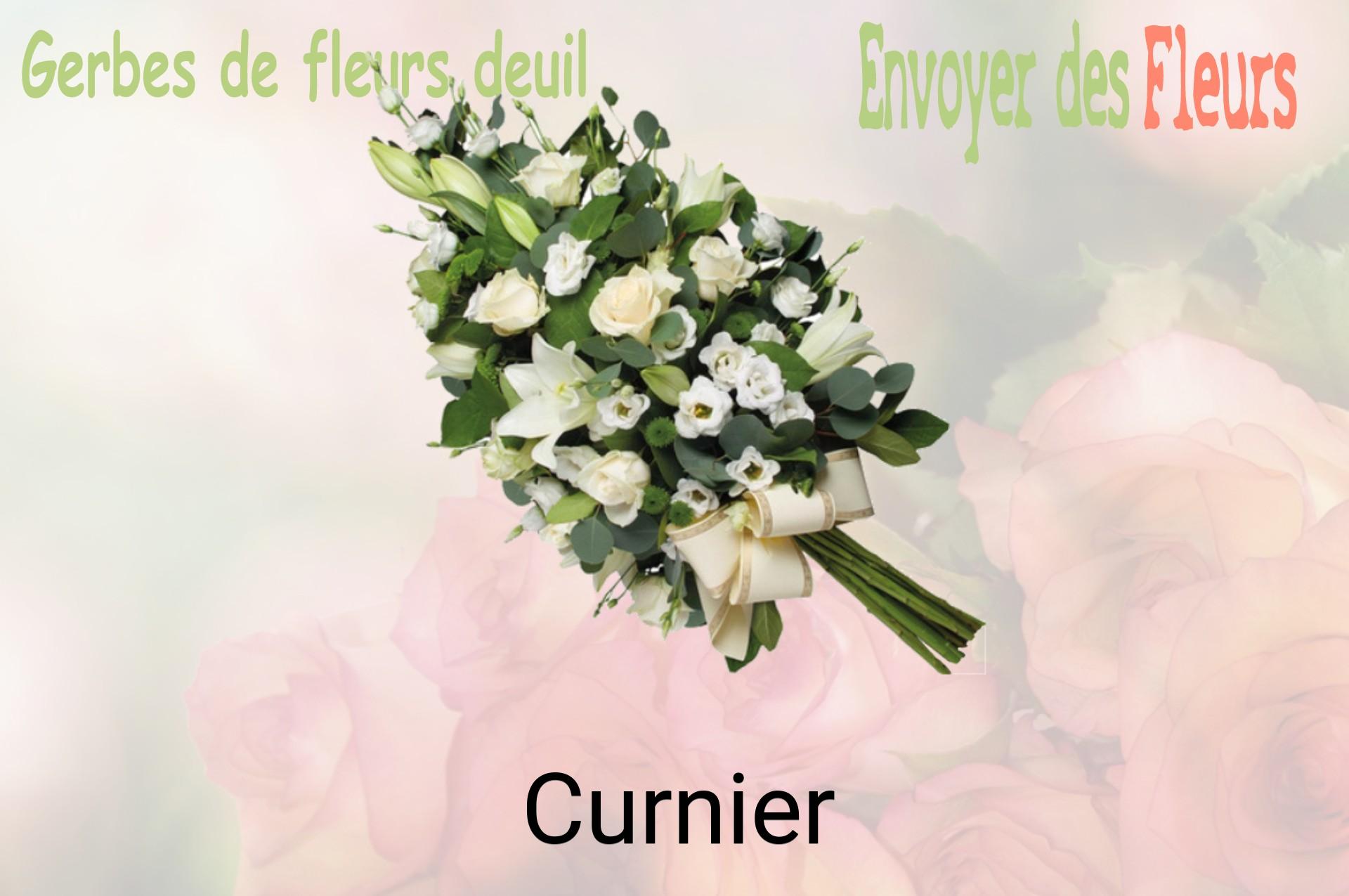 Gerbe de fleurs de deuil livrée à Curnier